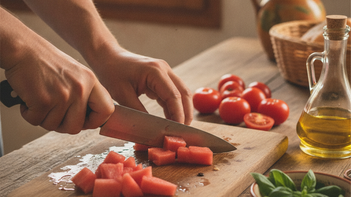 gazpacho de sandia y tomate receta de temporada