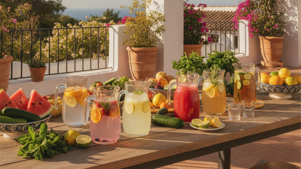 hidratacion verano bebidas saludables mesa