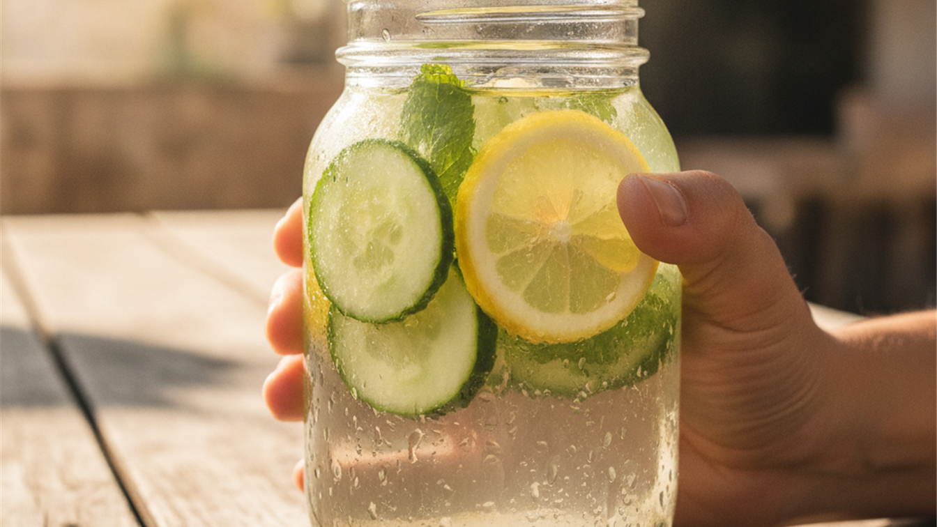 hidratacion verano agua infusionada limon pepino