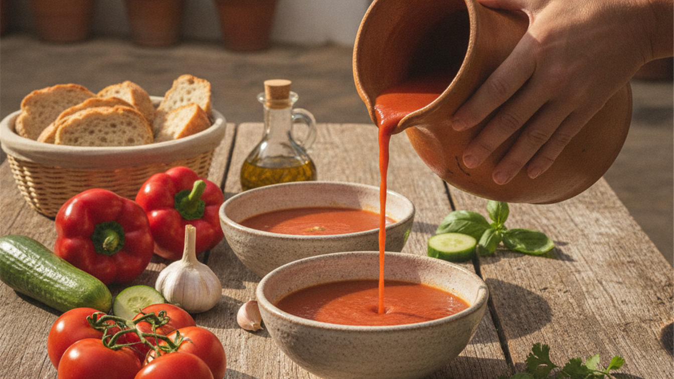 recetas saludables verano gazpacho servido