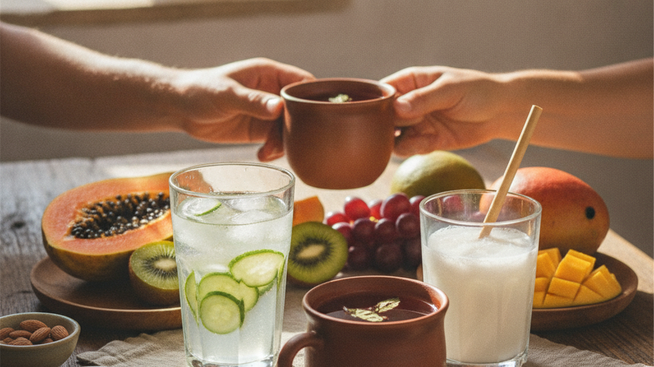 hidratacion saludable variedad de bebidas saludables agua infusion te