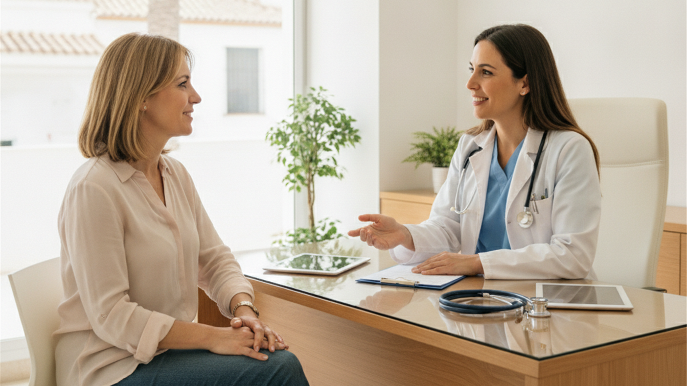 Medico consultando paciente Espana vacunacion salud mental 2026