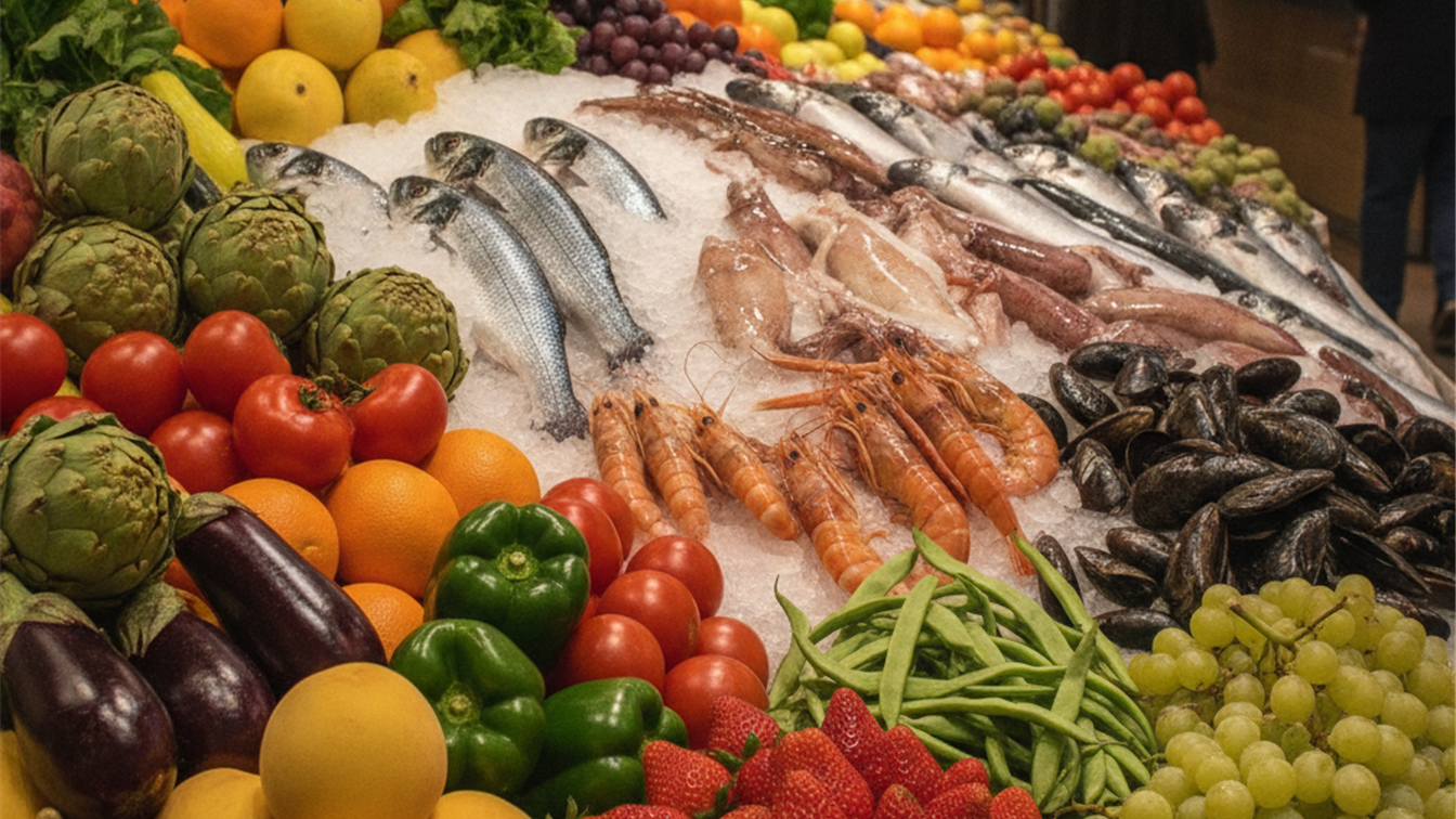 Mercado de productos frescos en Espana