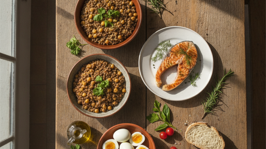 recetas ricas en proteinas plato completo mesa