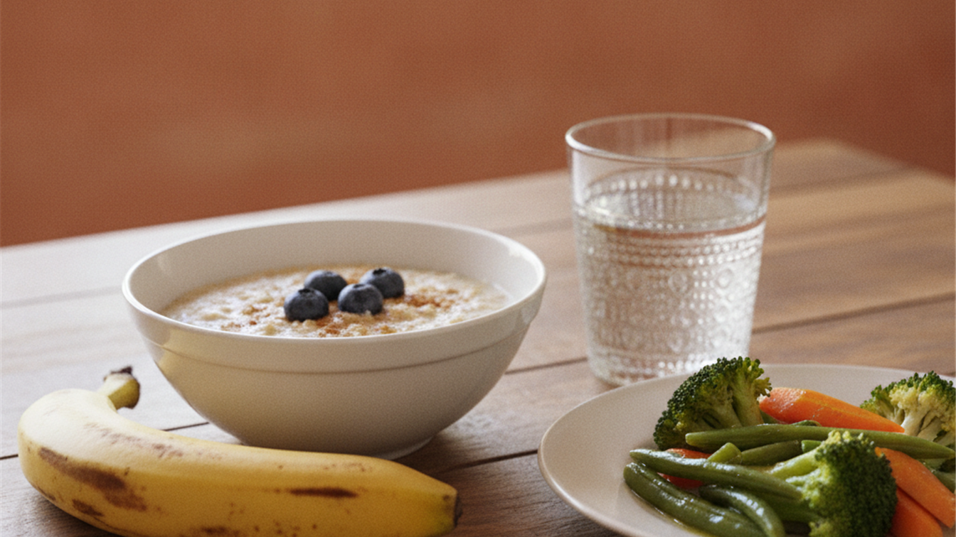 avena platano y verduras al vapor para dieta contra reflujo