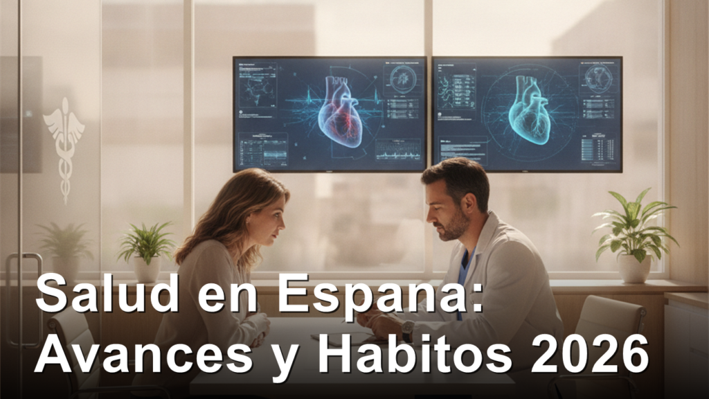 Medico espanol consultando con paciente en clinica moderna con tecnologia de medicina de precision
