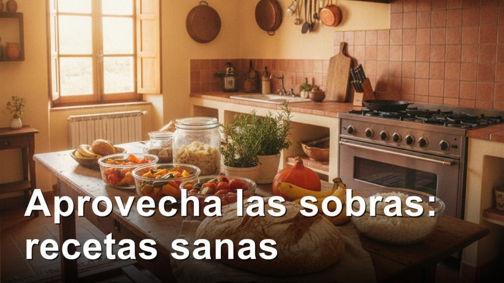 cocina de aprovechamiento mesa con sobras y pan