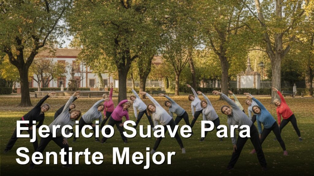 ejercicio suave grupo personas mayores parque