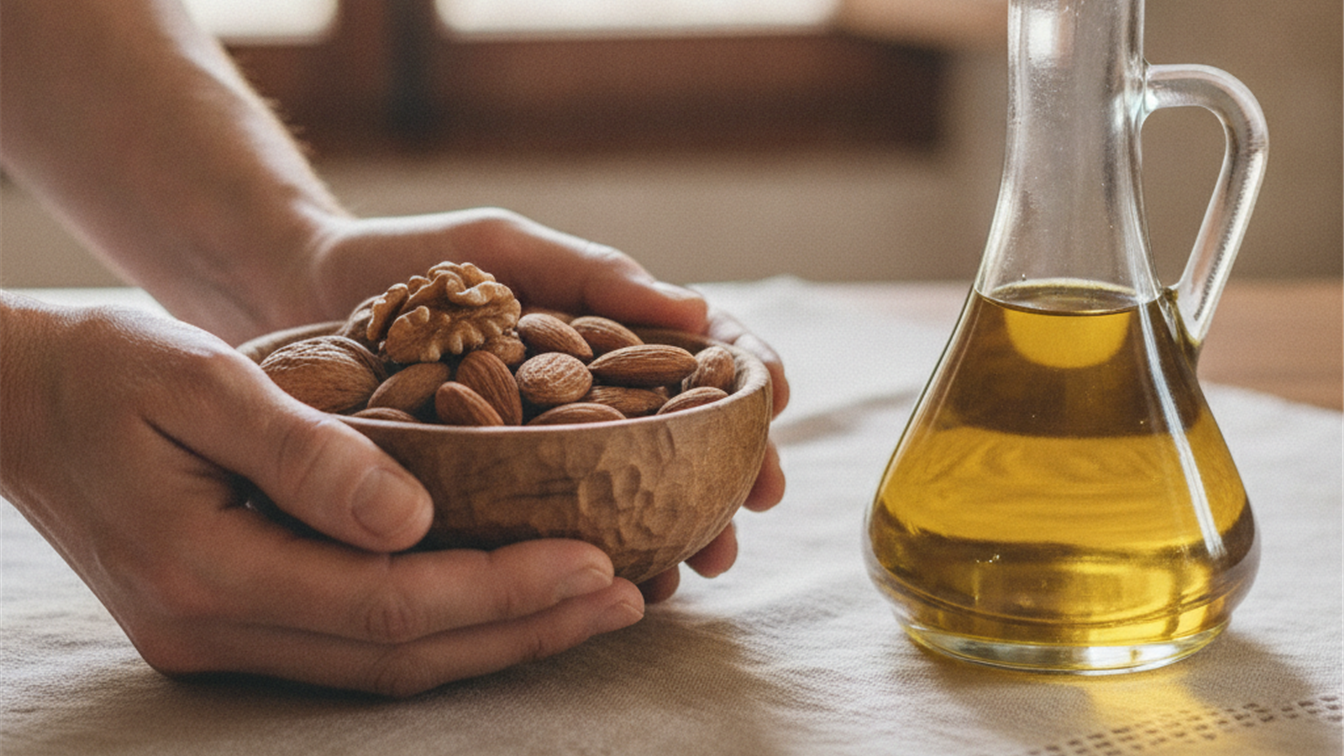 frutos secos y aceite de oliva grasas saludables
