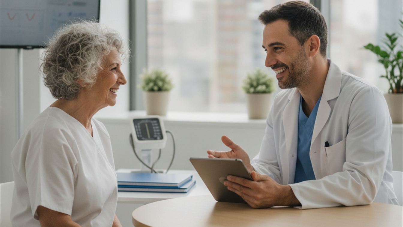 Doctor en consulta medica Espana