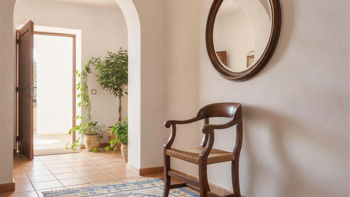 equilibrio para mayores pasillo despejado en casa