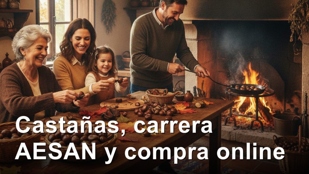 Castanas asadas y titulo de noticias de salud en Espana