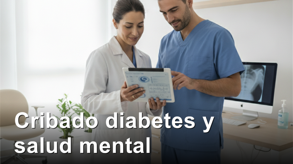 Profesionales sanitarios revisando resultados en un centro de salud en Espana